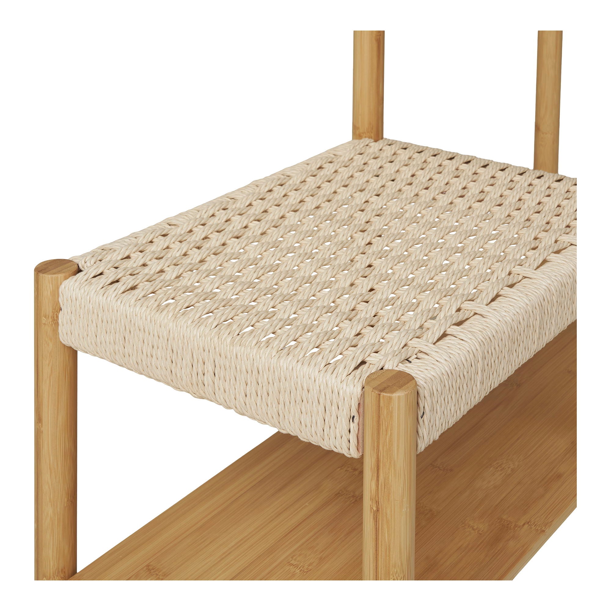 Ember – Kleiderständer mit Sitzbank, Bambus, natur, 36×95×165 cm